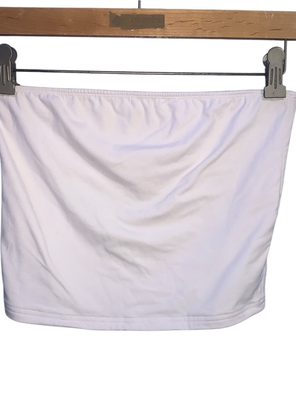 Wiholl White Strapless Tube Top Cropped